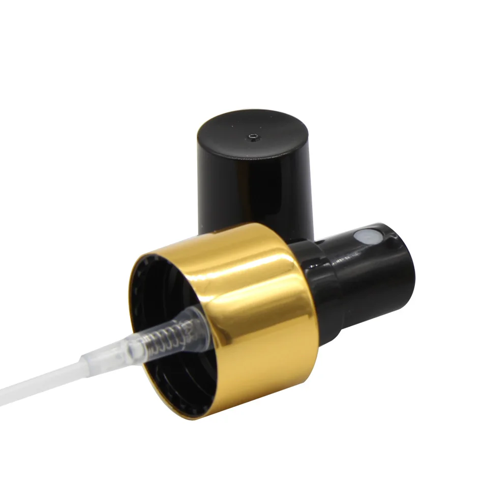 Luxury 24/410 20/410 18/410 shiny silver aluminum fine mist perfume sprayerr pump