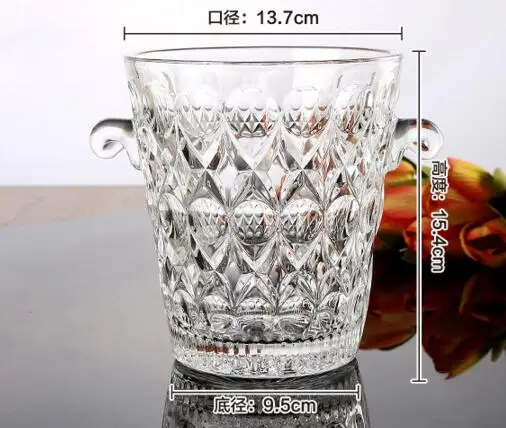 1.2L Clear Crystal Glass Ice Bucket