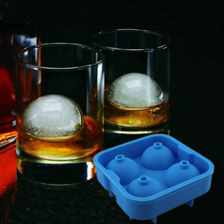 Изготовленный на заказ логотип силиконовая форма для льда «блок формы большие круглые 4 полости силиконовая форма для льда