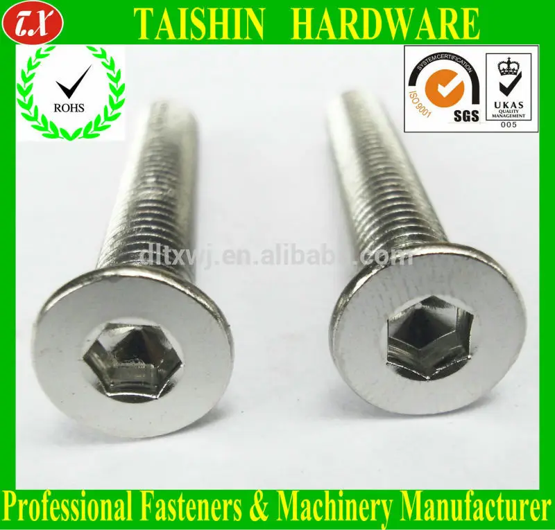нержавеющей стали шестигр головку винты с потайной головкой din7991