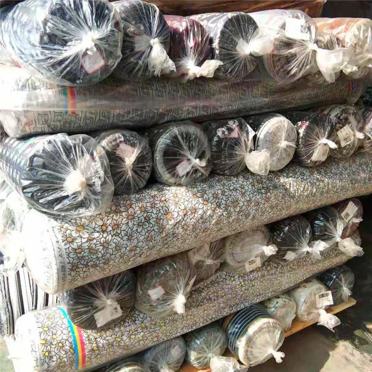 
cheaper price pure silk crinkle printed floral glitter printed chiffon linen fabric in yiwu stocklot cheap price 