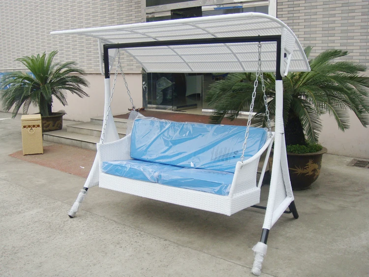 Leisure Garden Hammock Swing Chair With Umbrella Patio Steel Double-seat Lounge With Canopy