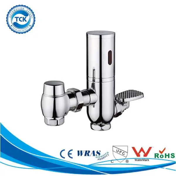 Touchless Infrared sensor activated toilet and flush valve with manual button