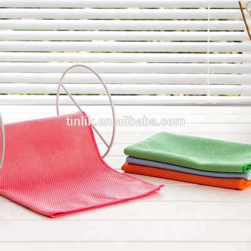 Cheap Top Selling Microfiber Multi-purpose Fish Scale Fabric Glass Cleaning Cloth