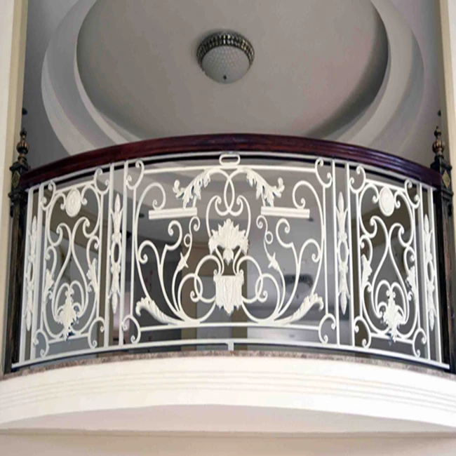 Italian style exterior new design modern used cast iron balcony railing