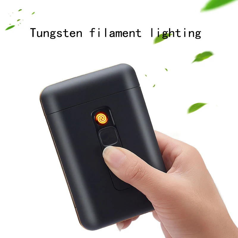2019 china yanzhen factory new capacity 20pcs cigarette case with usb lighter wholesale logo customized cigarette box 9008