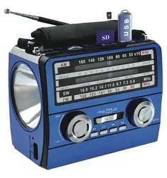 KNSTAR Portable FM AM SW 3 band USB/SD/TF MP3 player radio receiver with torch light  FP-1359BT
