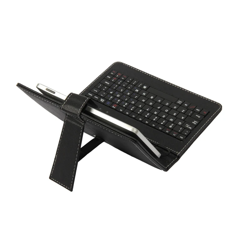 
new arrival 80 keys black universal 7 inch tablet case with keyboard tablet stand case 