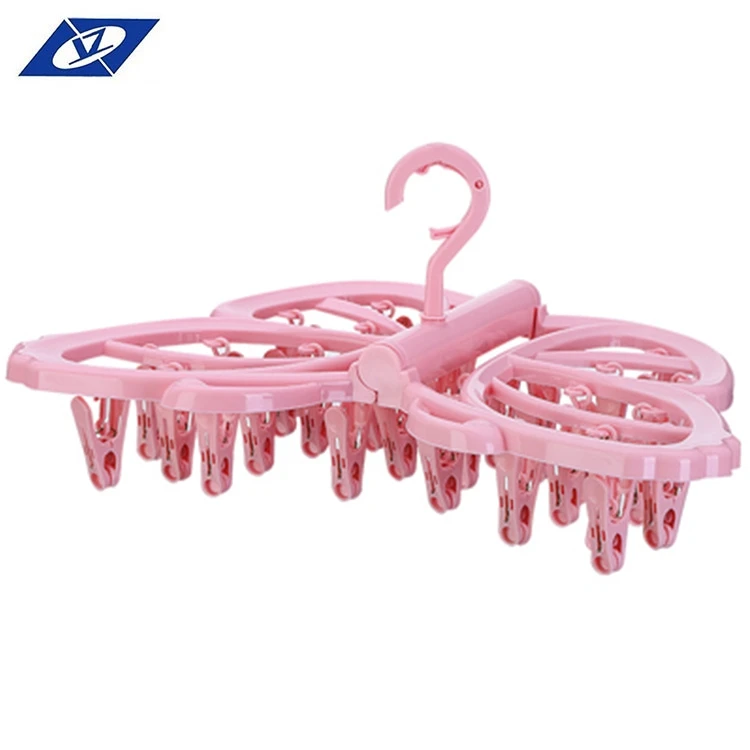 Бабочка 32 клипы сушилка пластиковые ванная комната расширяемый вешалка для одежды