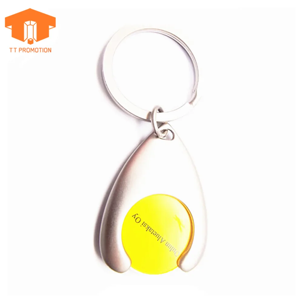 China Factory Supermarket Canadian Shopping Cart Token Keychain  Logo Trolley Coin Key Ring Custom