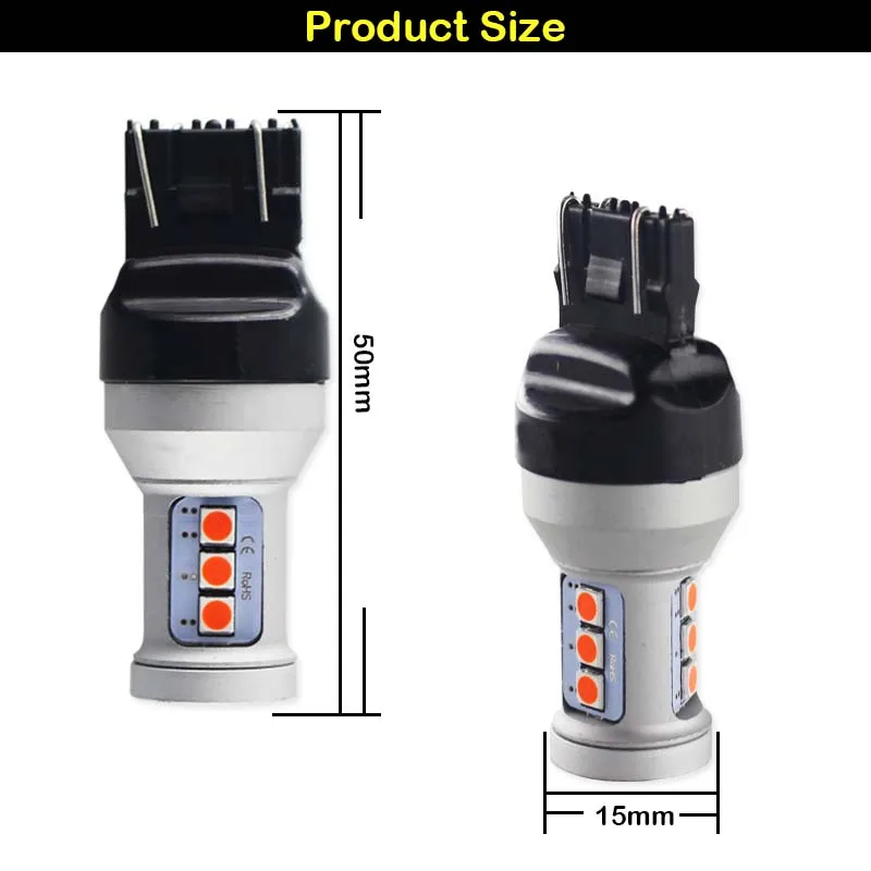 
7443 Strobe Flashing Featured Red 1157 3157 T20 LED Replacement Bulbs For Car Brake Tail Lights 