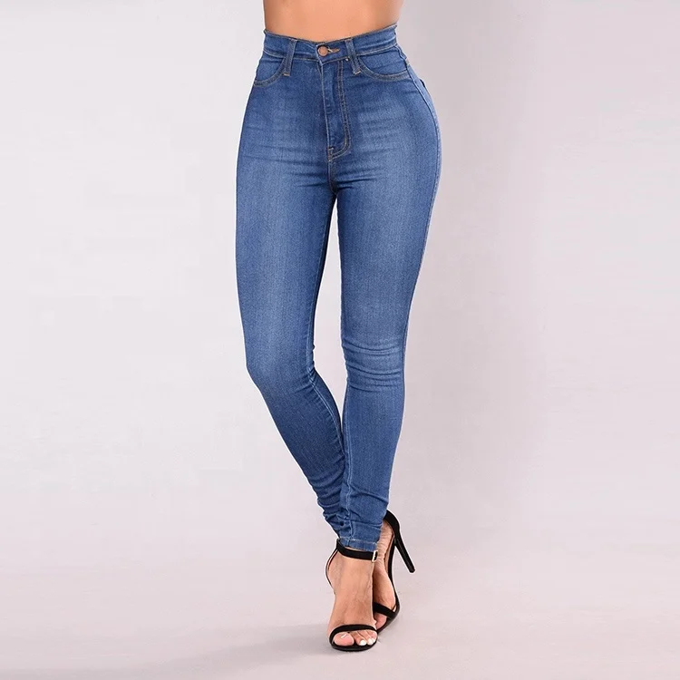 Popular top quality women ripped jeans made in China