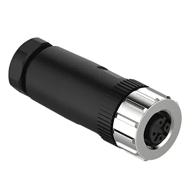 Waterproof IP67 Female Straight 4Pin IEC CE Rohs REACH M12 Wireable Metal Lock Connector With screw terminal PG9 cable