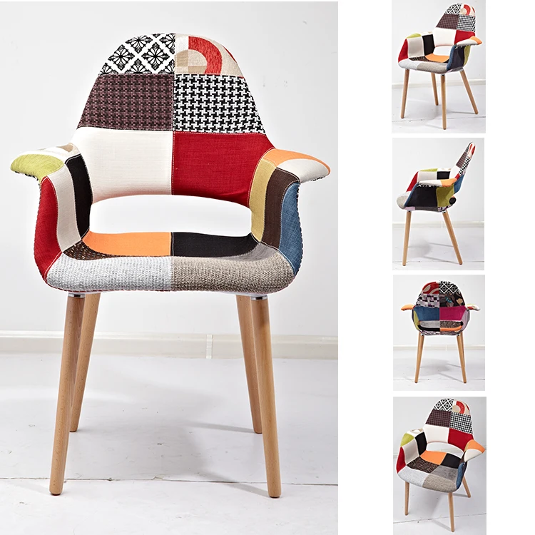 Мебель для дома PP сиденье с крышкой ткани и бука ноги Офисные Стулья