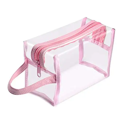 
 Transparent Cosmetic Case Makeup Bag for Carrying Makeup Toiletry Compact Size  