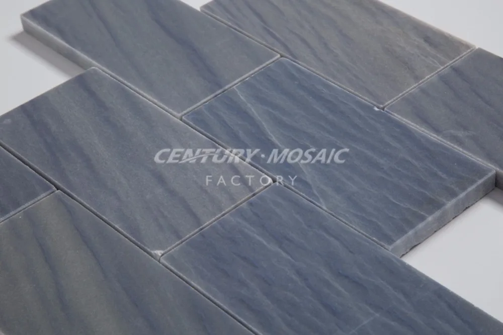 Century 3 x 6 Azul Macaubas Blue Marble Polished Subway Brick Tile