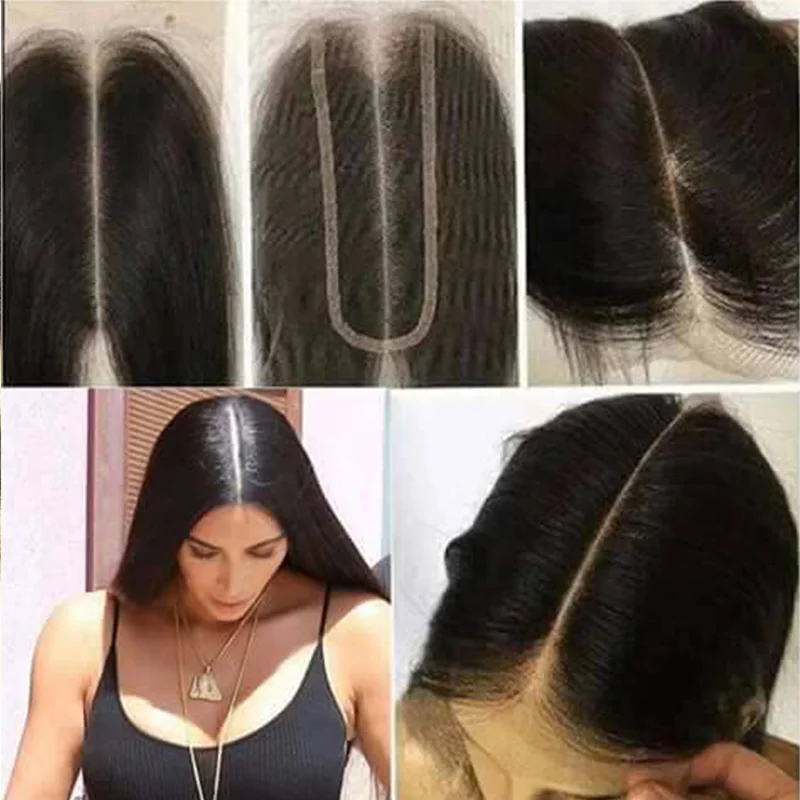 
Brazilian Virgin Human Hair Silky Straight Weave Hair and Closure Long Way Part 2