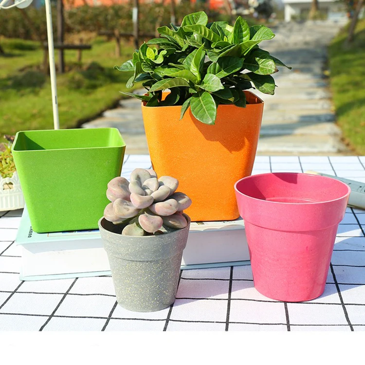 High Quality Home Garden Decoration Bamboo Fiber Flower Pot Planter Floral Pot China made