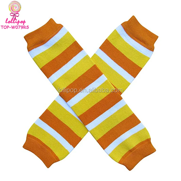Halloween Gift Knit Candy Corn Stripes Leg Warmers For Baby Girl Boy Toddler Cozy Soft Leg Warmers Kneepads
