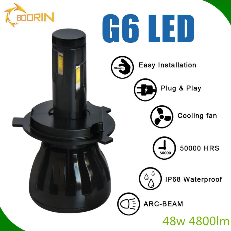 2017 good led car lamp 9005 h1 h3 h4 h7 h11 h13 low high beam led headlights for car 4800lm