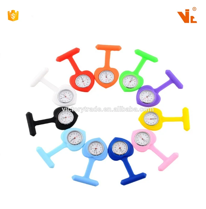 V-NW03 Promotion Love Heart Shape Silicone Cover Quartz Nurse Fob Watch