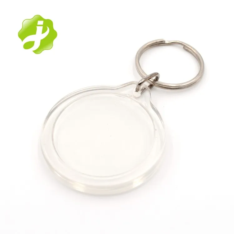Clear Round Acrylic Photo in 4 cm Diameter Translucent Keyring