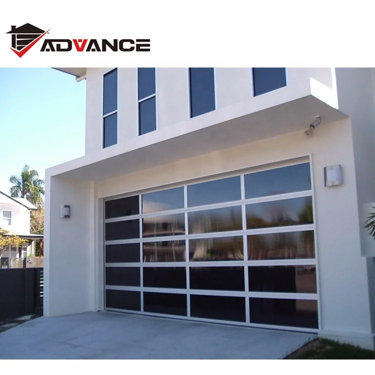 Residential Tempered Glass Sliding Sectional Overhead Garage Door
