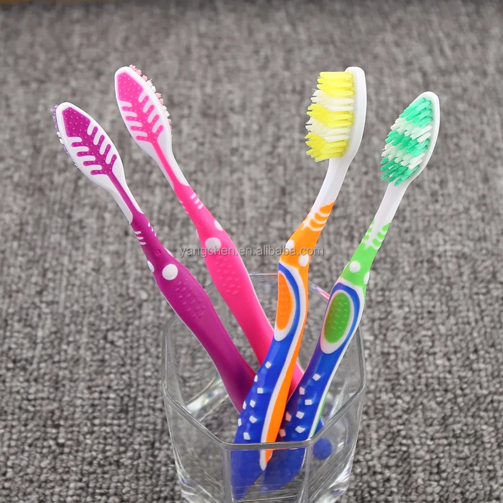 
high quality medium Nylon bristle and classic design adult toothbrush from yangchen factory 