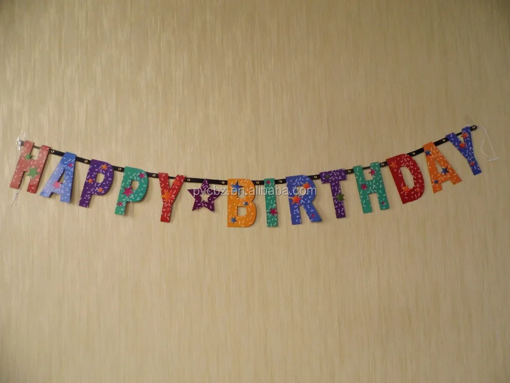 Wholesale Foiled Happy Birthday Paper Bunting Banner for Birthday Party Supplies