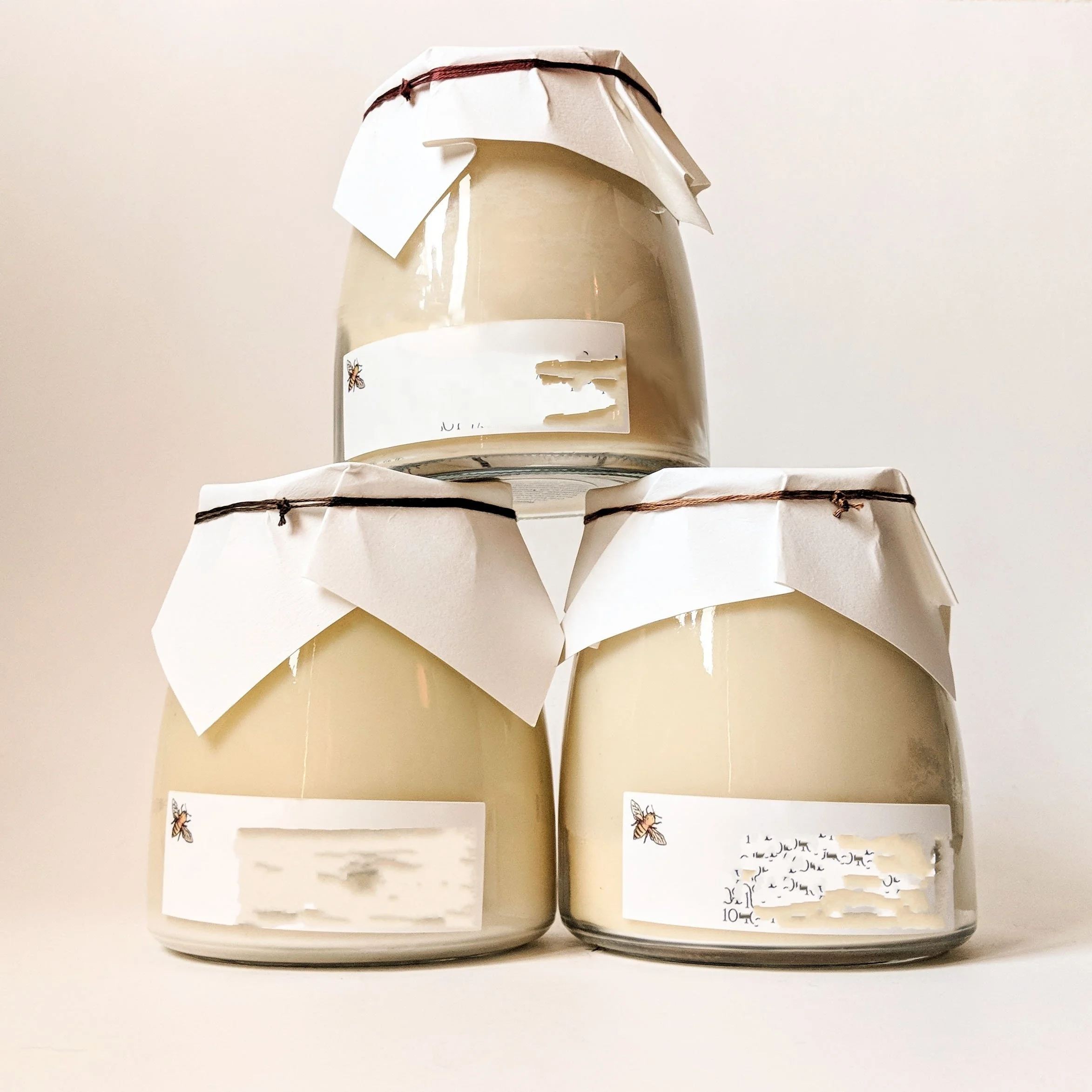 Natural beeswax Candle Handpour Jar candle with box and Paper cover