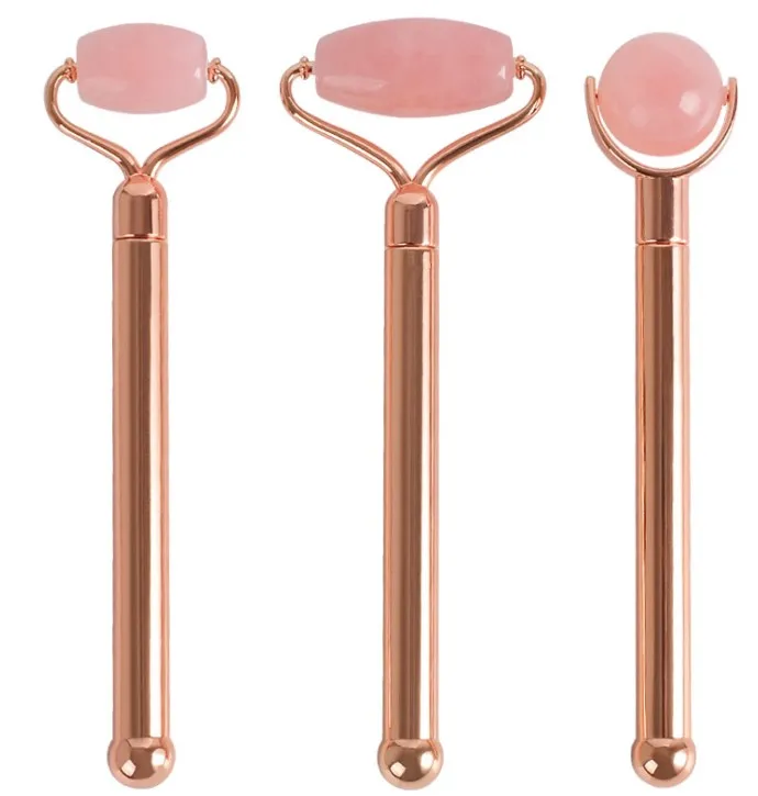 3 in 1 Rose Quartz Roller Set Removable Replacement Jade Face Roller