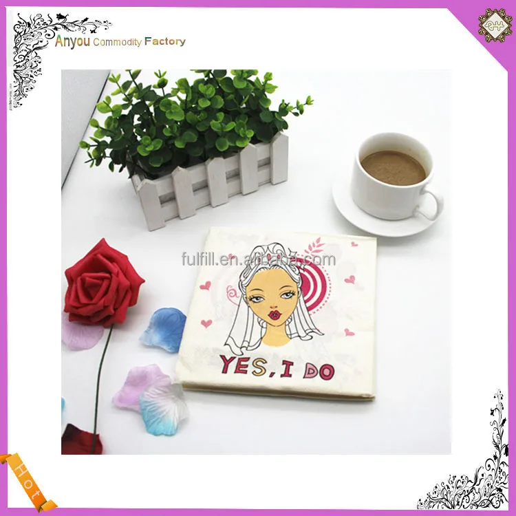custom design decorative paper napkins wedding napkins printed valentines day
