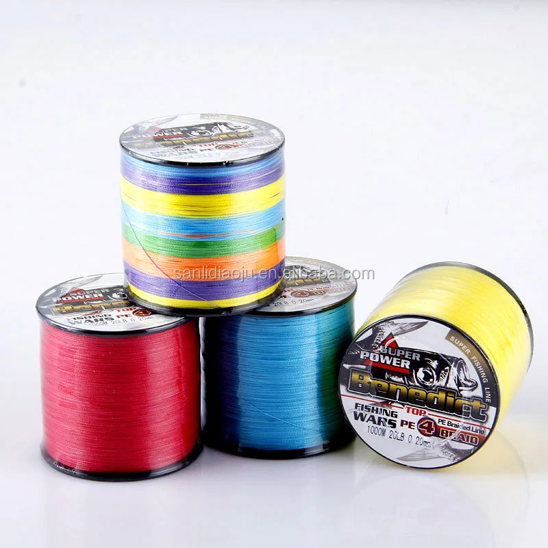 Super strong PE4 strands multicolored braided wire x4 coated bright green braided fishing line carp fishing tuna line