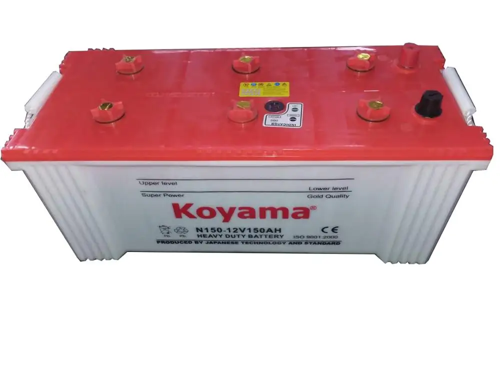 dry charged car and truck battery 12V150Ah N150