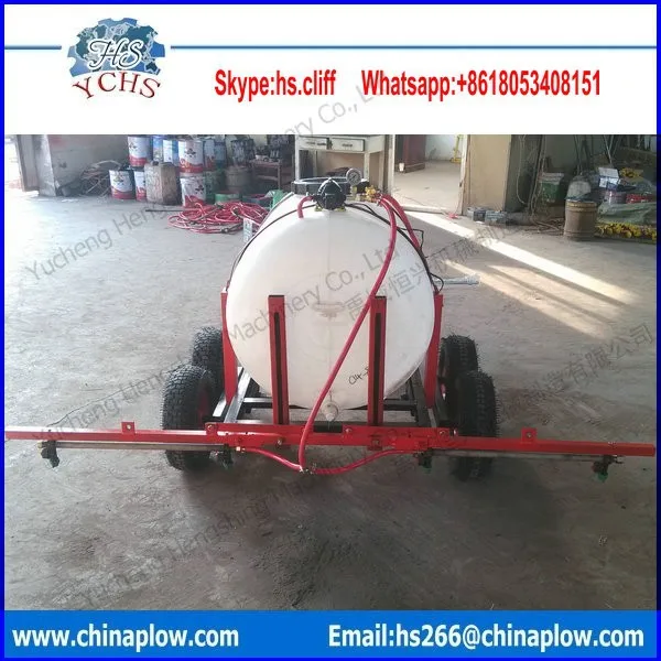 400L agricultural electric sprayer trailed by tractor and ATV