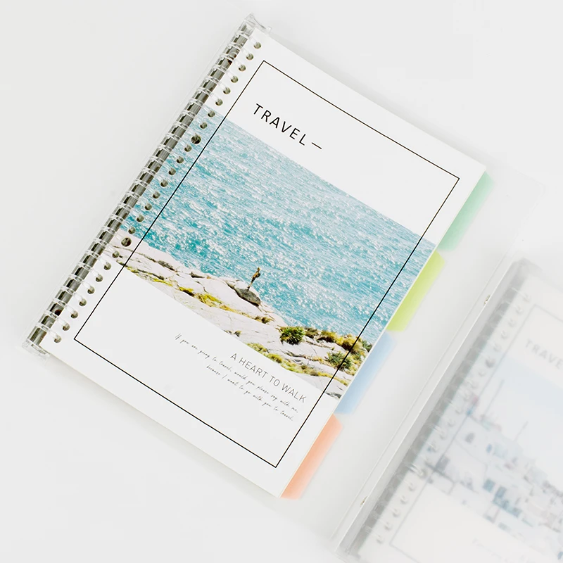 
Прозрачный блокнот в твердом переплете размера A5, Обычный Квадратный спиральный блокнот, зажим, наполнитель, бумажный школьный блокнот для письма 