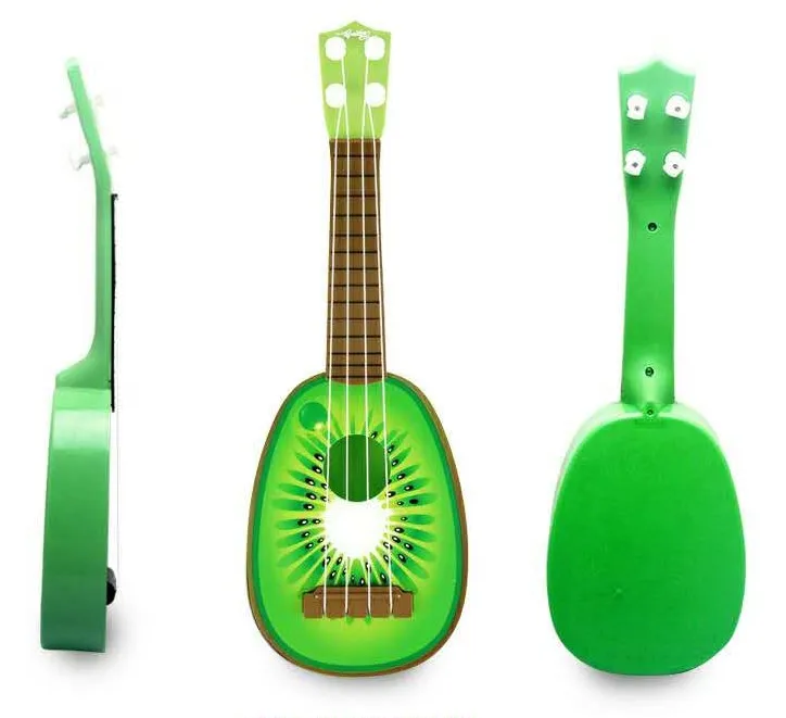 Most Popular early educational Toy Plastic Orange Watermelon  Strawberry Kiwi Fruit Ukulele Guitar for children