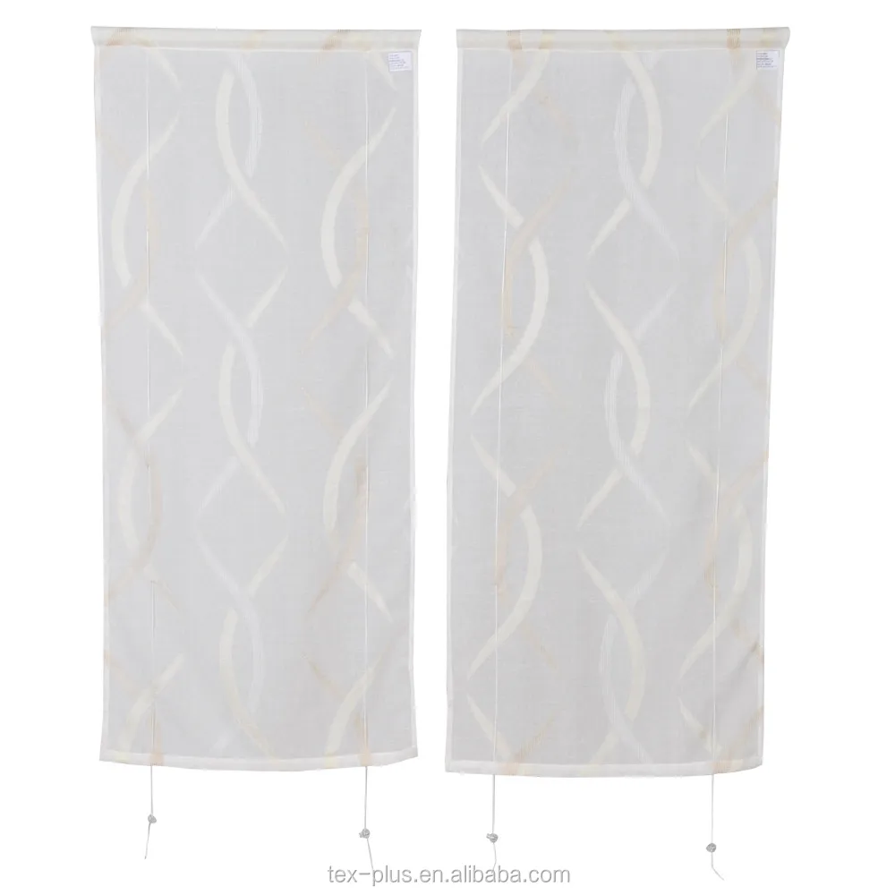 polyester cotton beige jacquard curtains design for small manual window