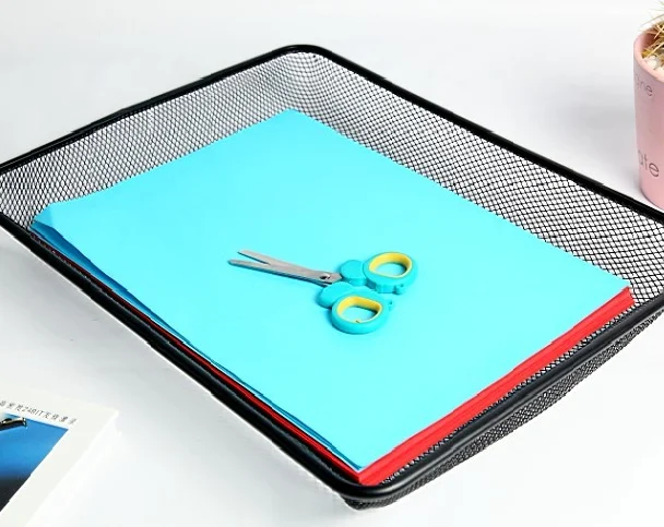 Металлический сетчатый лоток для документов, корзина для документов, органайзер для бумаги