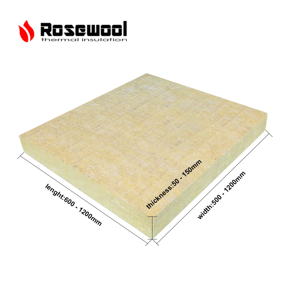 Soundproof Resin Bonded Thermal Water Miner Insulation Rock Wool Slab