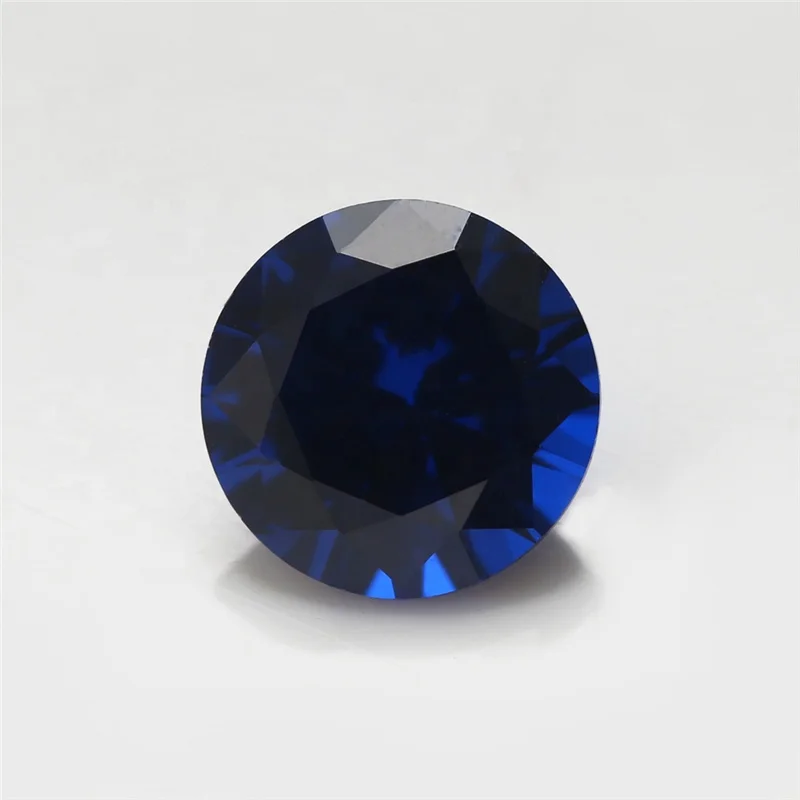 Synthetic Gemstone for Silver Jewelry Making Round Diamond Cut 114 Blue spinel jewel