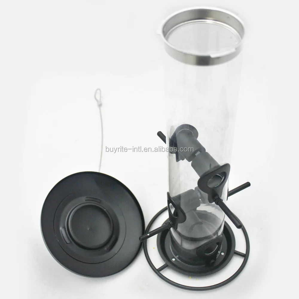 Large Easy use PC tube Powder coating Metal Seed Bird Feeder