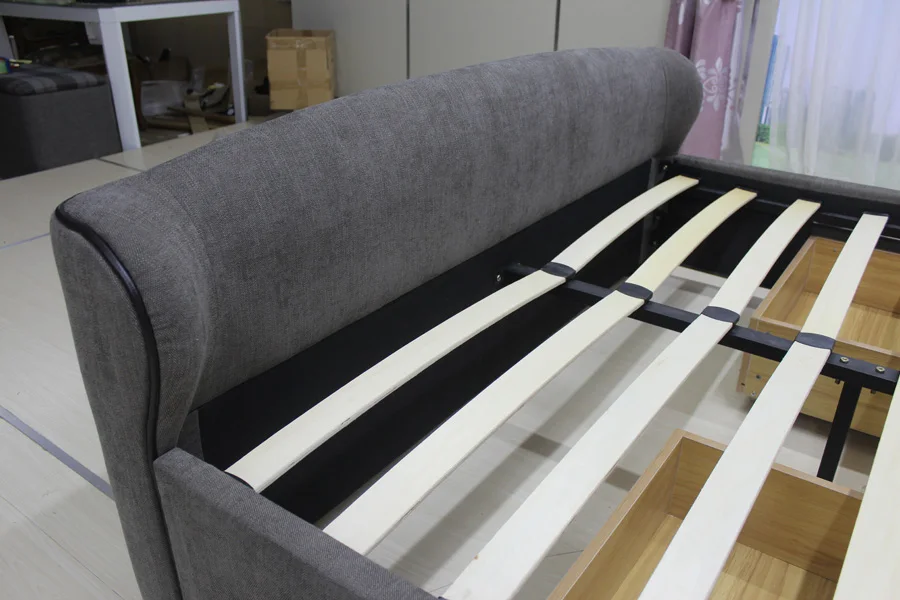 Hot sale bed room furniture leather bed with storage