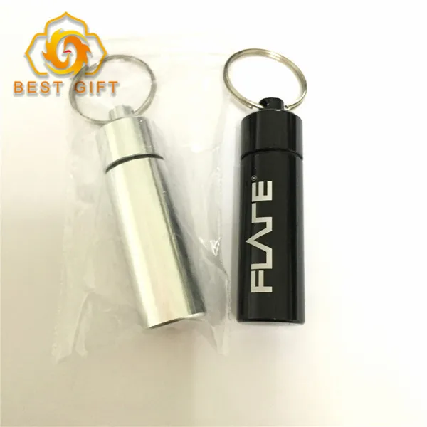 Outdoor Aluminum Pill Box key Chain Pill Storage Holder Pill Container Keychains Waterproof Medicine Box With keychain Ring