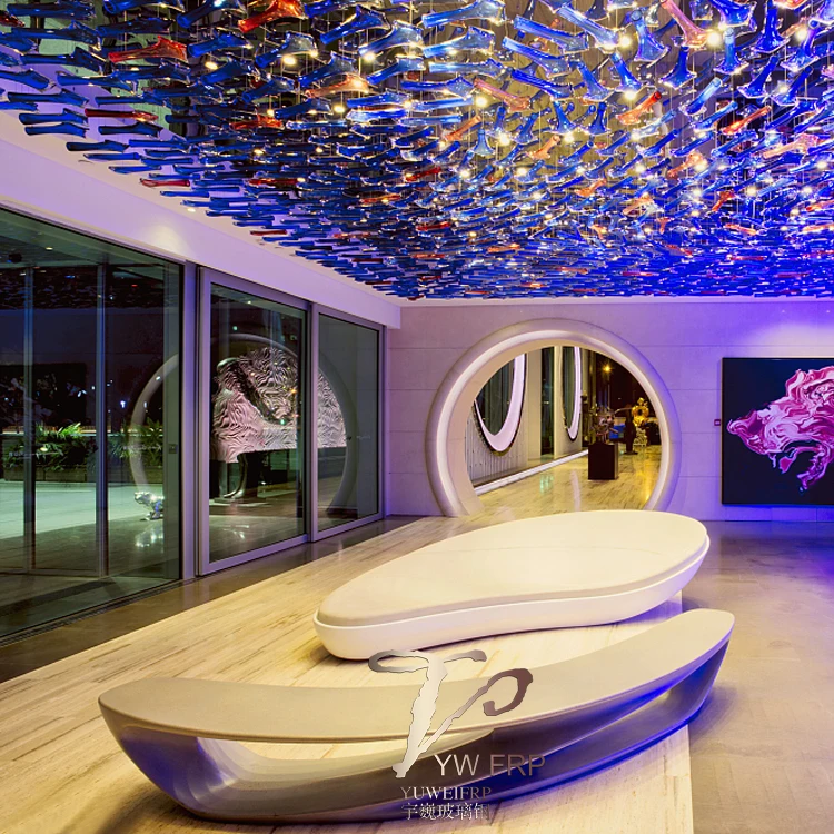 Modern  garden fiberglass moon  bench seat lounge chair