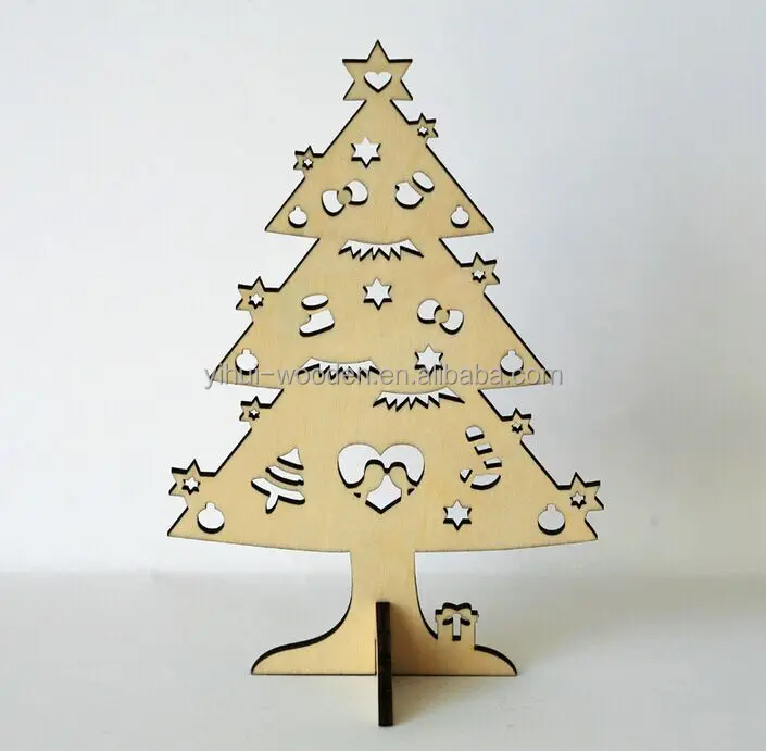 
Laser engraved wooden christmas tree crafts mini mdf wood model 