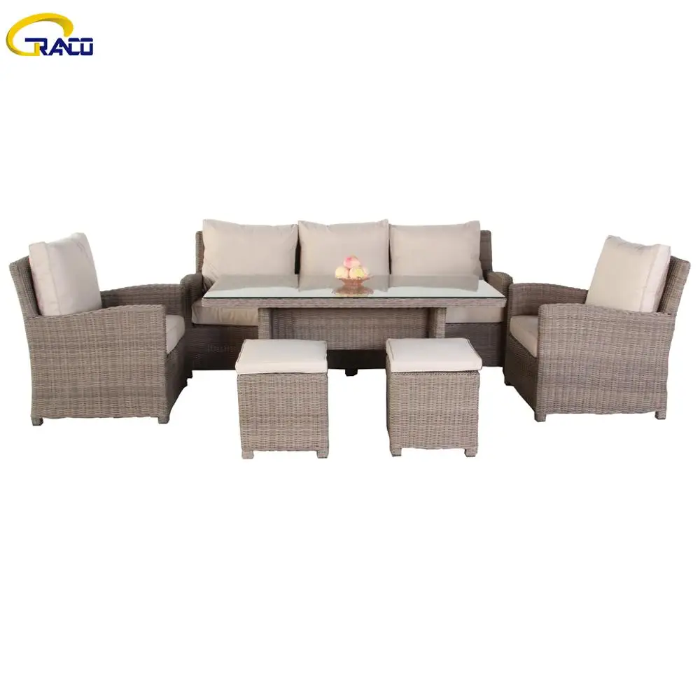 China factory garden patio wicker sofa set luxury outdoor furniture