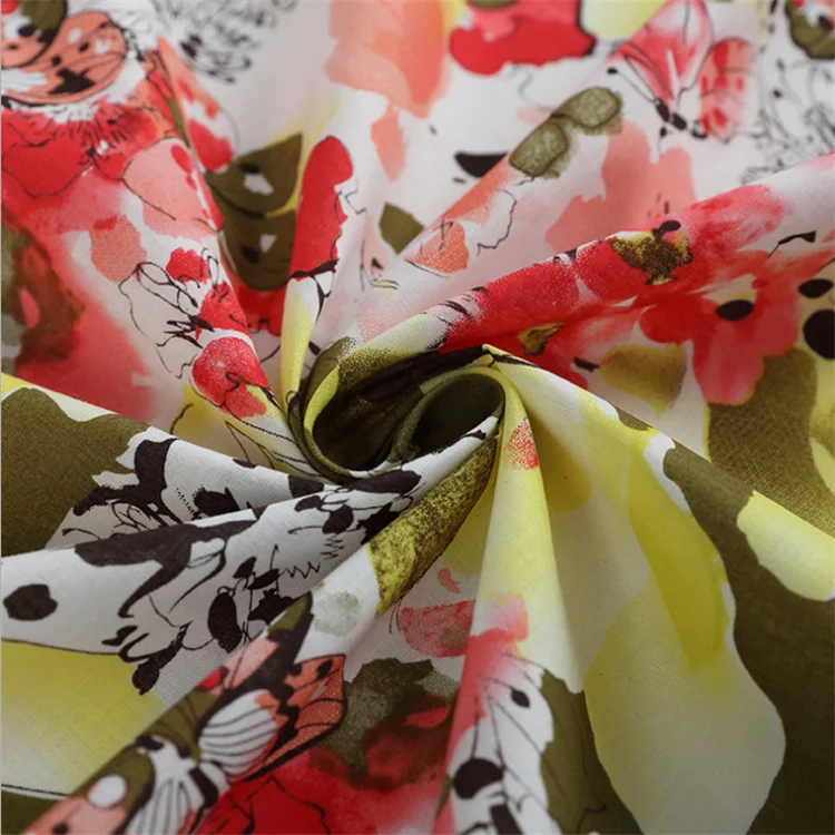 Хлопковая ткань с Балийским принтом для девочек, Женская ткань с принтом, ткань из чистого хлопка