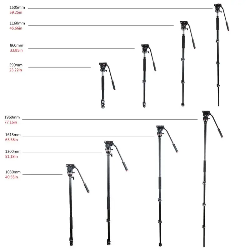 Cayer AF2451H4 hot selling defender aluminum tripod kit with fluid head flip-lock professional video camera tripod