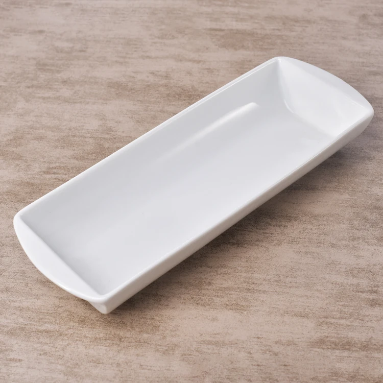 Обычный фруктовый салат, сервировка, Длинные глубоко-белые обеденные блюда, керамические тарелки для ресторана, блюда